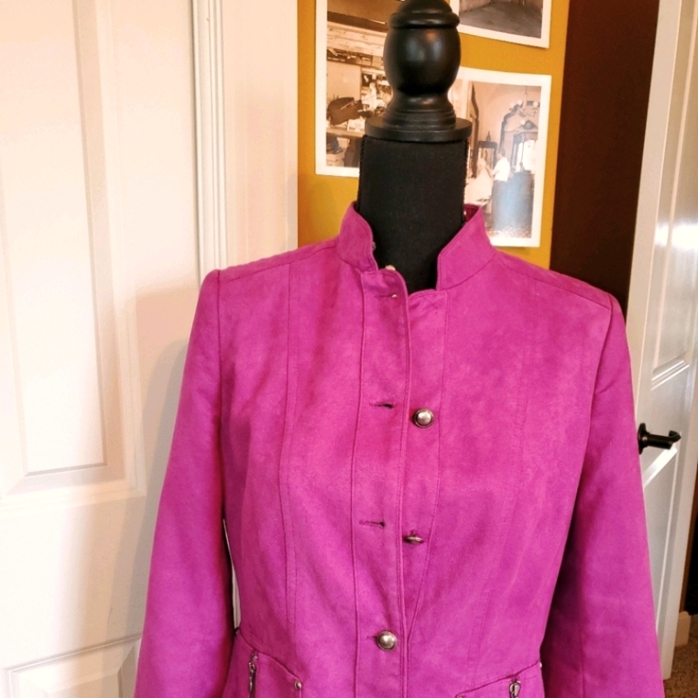 💜 Tan Jay faux suede jacket EUC